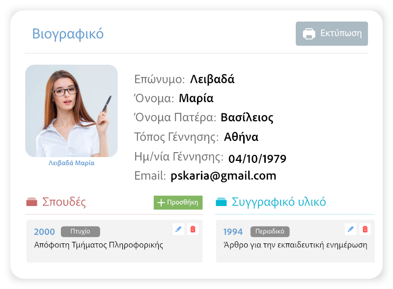 διαχείριση του Portfolio