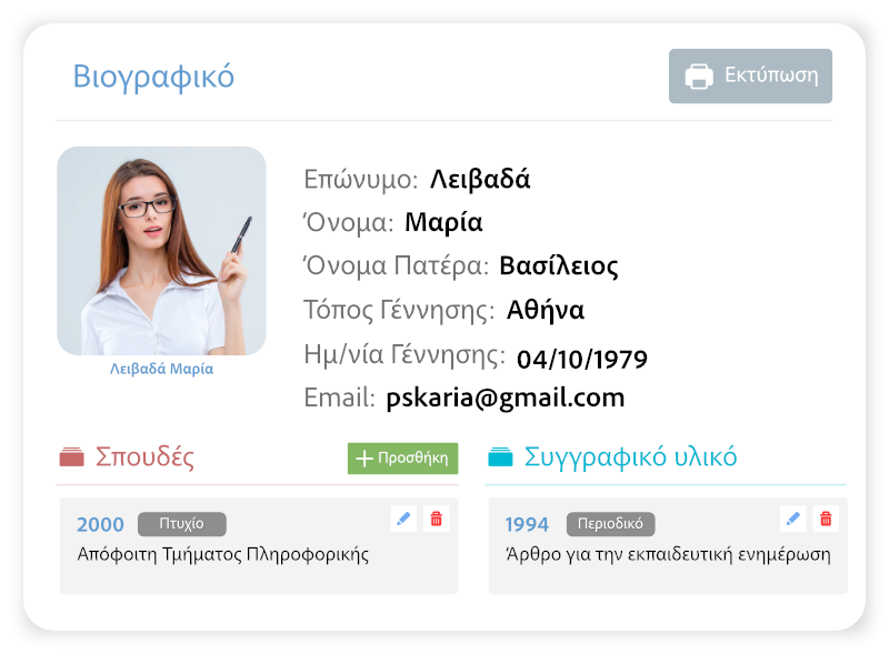 διαχείριση του Portfolio